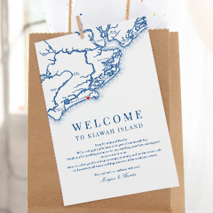 Carte De Remerciements Mariage de l'île de Kiawah Bienvenue Itinéraire Ma