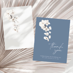 Carte de remerciements Mariage de l'orchidée bleue