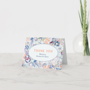 Carte De Remerciements Mariage de luxe de style chinoiserie côtière et co