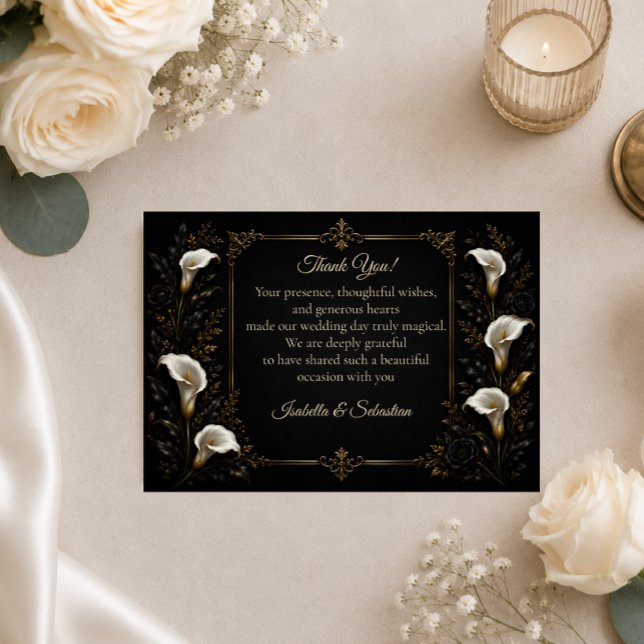 Carte De Remerciements Mariage de luxe gothique (Créateur téléchargé)