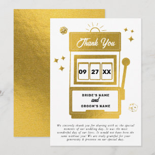 Carte De Remerciements Mariage de machine à sous Las Vegas Destination Ca