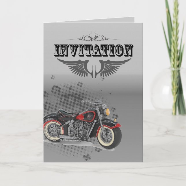Carte De Remerciements Mariage de motard grunge rustique (Devant)