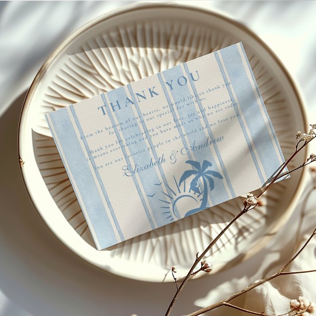 Carte De Remerciements Mariage de palmier à main Nautique (Créateur téléchargé)