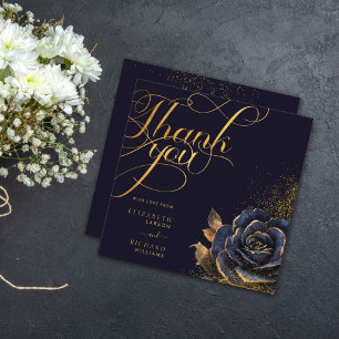 Carte De Remerciements Mariage de Parties scintillant Rose gothique foncé