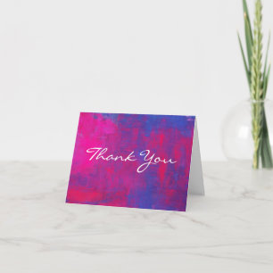 Carte De Remerciements Mariage de peinture magenta et bleue