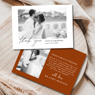 Carte de remerciements Mariage de photo Burange Sc