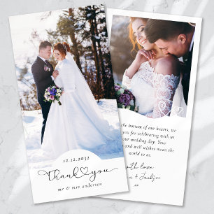 Carte De Remerciements Mariage de photo de script cardiaque