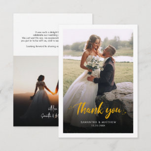 Carte de remerciements Mariage de photos de script