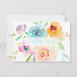 Carte De Remerciements Mariage de PixDezines Fleurs de printemps aquarell