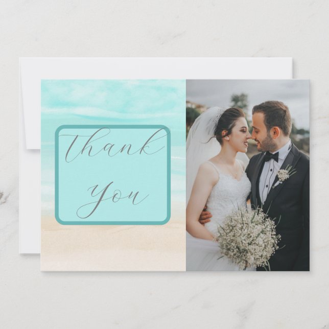 Carte De Remerciements Mariage de plage abstrait moderne (Devant)
