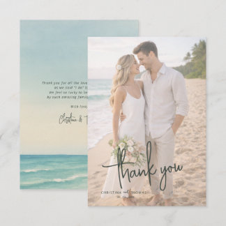 Carte De Remerciements Mariage de plage en fuite