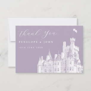 Carte De Remerciements Mariage de Rêve au Château Lavande Vintage