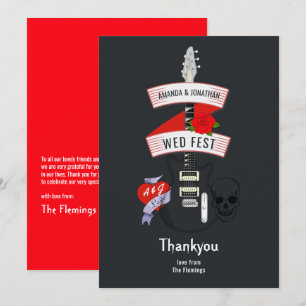 Carte De Remerciements Mariage de roches et de rouleaux