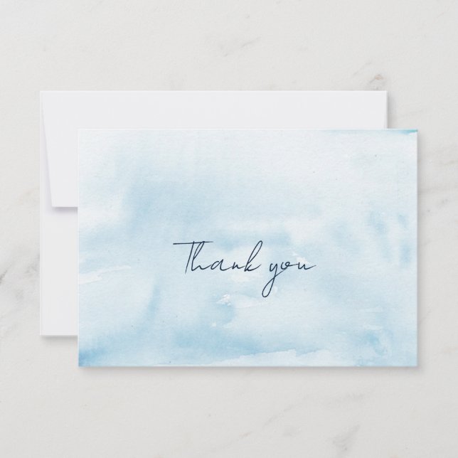 Carte De Remerciements Mariage de script aquarelle (Devant)
