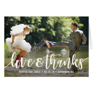 Carte de remerciements Mariage de script funky