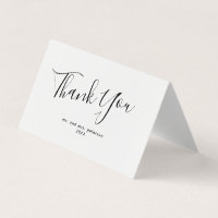 Carte de remerciements Mariage de script minimalis