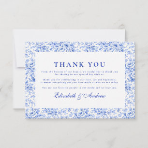 Carte De Remerciements Mariage de style Delft Blue Chinoiserie