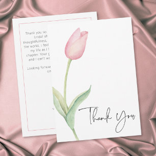 Carte De Remerciements Mariage de tulipe rose solo