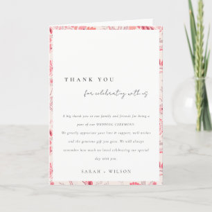 Carte De Remerciements Mariage de typographie minimaliste moderne Blush P