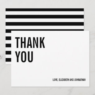 Carte de remerciements Mariage de typographie simp