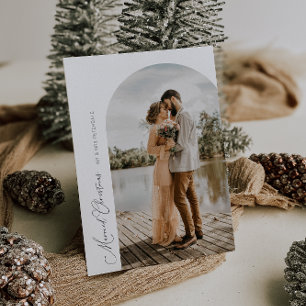 Carte De Remerciements mariage de vacances en arche de script simple fair