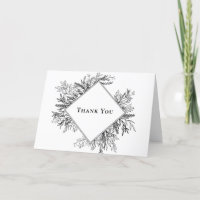 Carte de remerciements Mariage de verdure blanc et