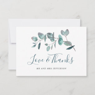 Carte De Remerciements Mariage de verdure simple et élégant