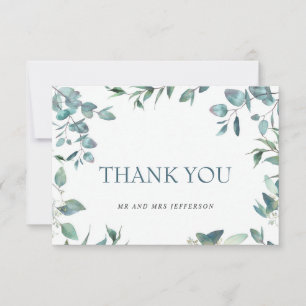 Carte De Remerciements Mariage de verdure simple et élégant