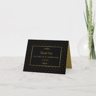 Carte De Remerciements Mariage d'effet Black & Gold moderne