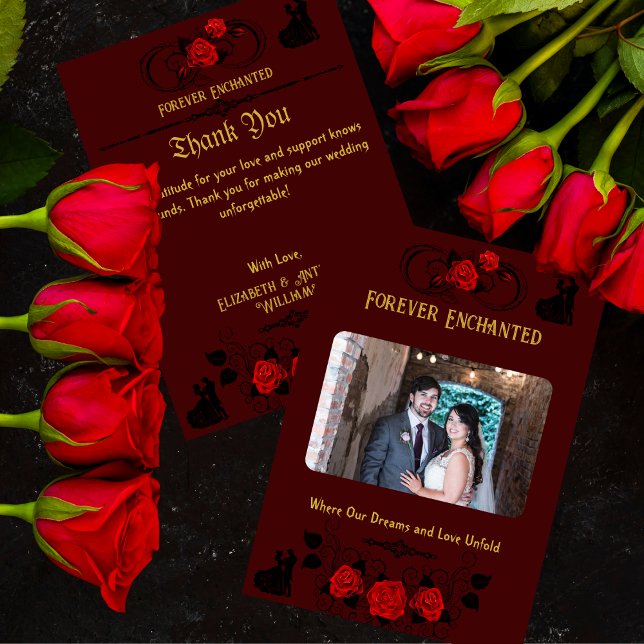 Carte De Remerciements Mariage d'élégance enchanté (Créateur téléchargé)