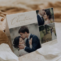 Mariage délicat plié doré Noël Fête de mariage