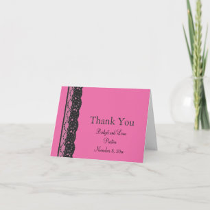 Carte de remerciements Mariage dentelle (fuchsia)