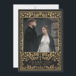 Carte De Remerciements Mariage d'épée médiévale noire<br><div class="desc">Célébrez votre journée spéciale avec ce design Mariage Royal Medieval Gold Sword. L'or présenté dans ce design n'est pas un vrai papier peint. Vous pouvez customiser plus loin en cliquant sur le bouton "PERSONNALISER".</div>