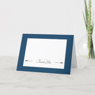 Carte De Remerciements Mariage des flèches minimalistes Marseille Bleue