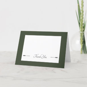 Carte De Remerciements Mariage des flèches minimalistes   Vert olive