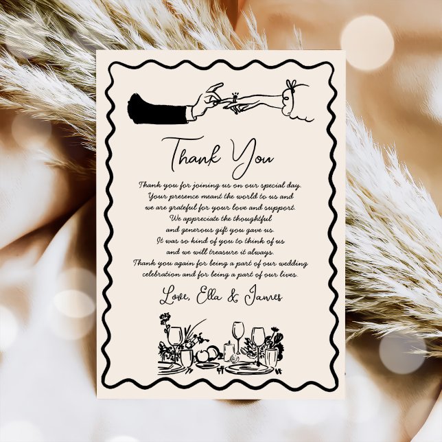 Carte de remerciements Mariage Dessin Dessin Dupli (Créateur téléchargé)