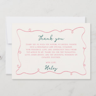 Carte De Remerciements Mariage dessinée à la main 