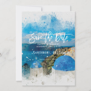 Carte De Remerciements Mariage d'été de la grèce de Santorin enregistrer 
