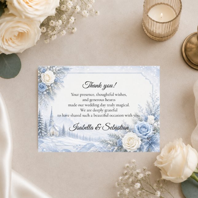 Carte De Remerciements Mariage d'hiver enchanté (Créateur téléchargé)