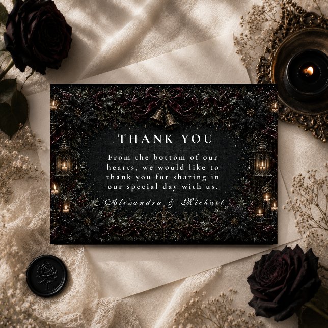 Carte De Remerciements Mariage d'hiver gothique goth (Créateur téléchargé)