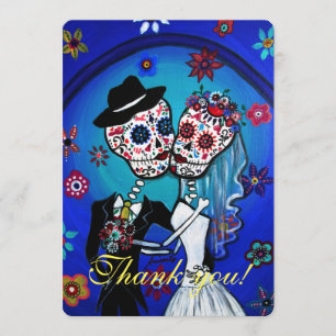 CARTE DE REMERCIEMENTS MARIAGE DIA DE LOS MUERTOS