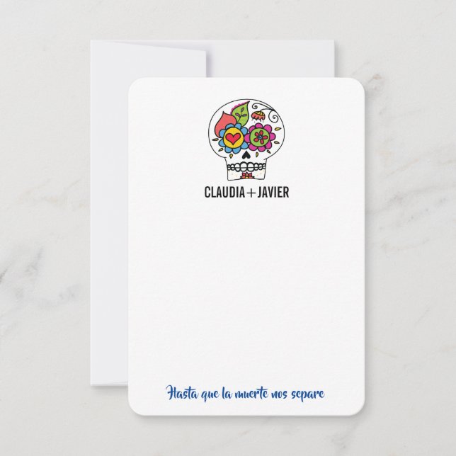 Carte de remerciements Mariage Dia De Los Muertos (Devant)