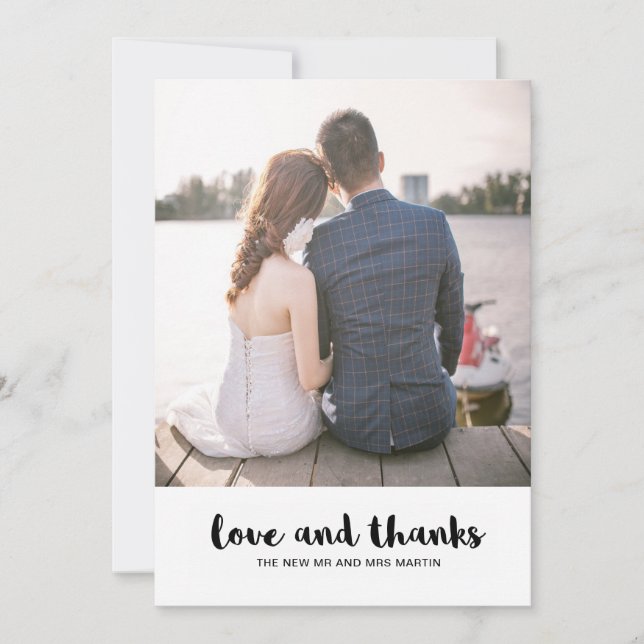 Carte De Remerciements Mariage Dots Love and Thanks Photo (Devant)