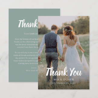 Carte de remerciements Mariage double face avec ph
