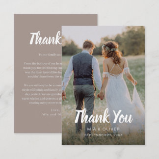 Carte de remerciements Mariage double face avec ph