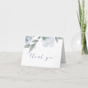 Carte De Remerciements Mariage Douce Brume Bleu Pâle Aquarelle V2