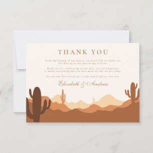 Carte De Remerciements Mariage du désert de Sunset Cactus