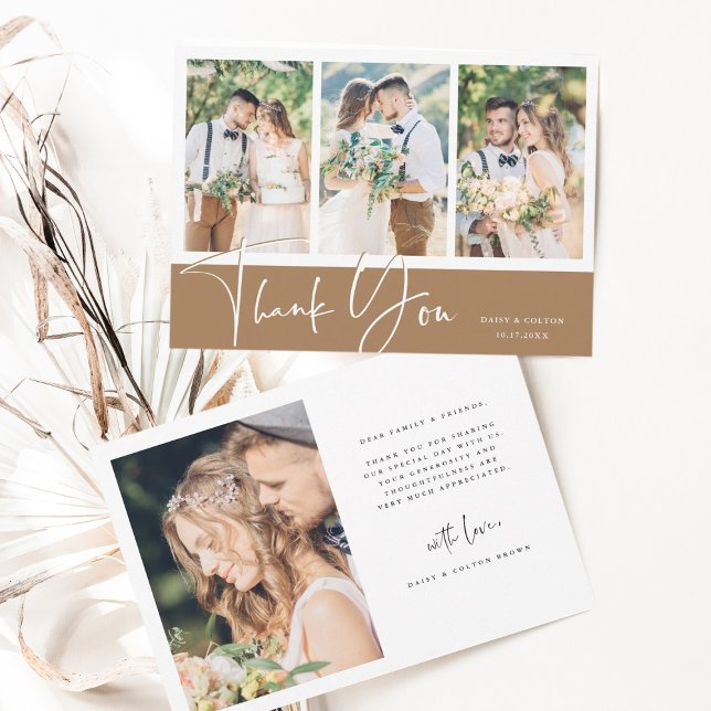 Carte De Remerciements Mariage élégant à la main 4 Photo (Créateur téléchargé)