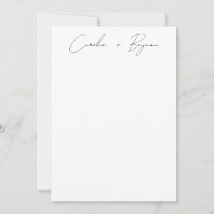 Carte De Remerciements Mariage élégant avec écriture manuscrite personnal