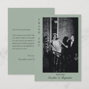 Carte De Remerciements Mariage élégant avec photo et message personnalisé